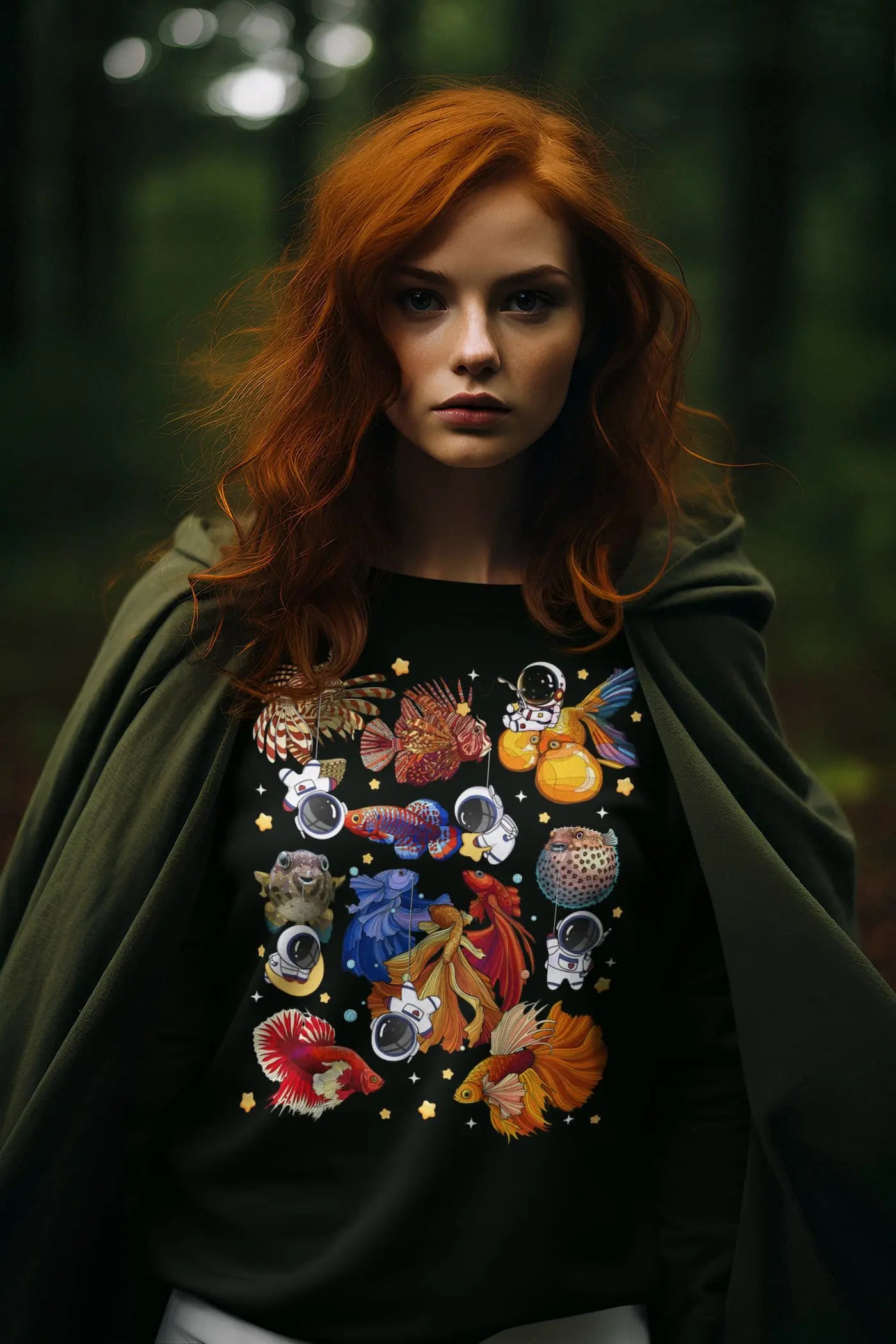 Fish Space Graphic Tee Shirt, Hoodie Sweatshirt