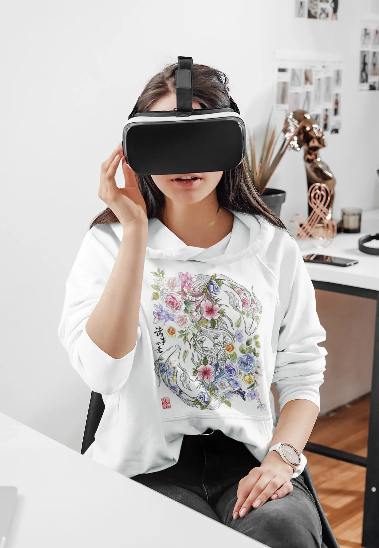 Koi Fish Yin Yang Graphic Tee Shirt, Hoodie Sweatshirt