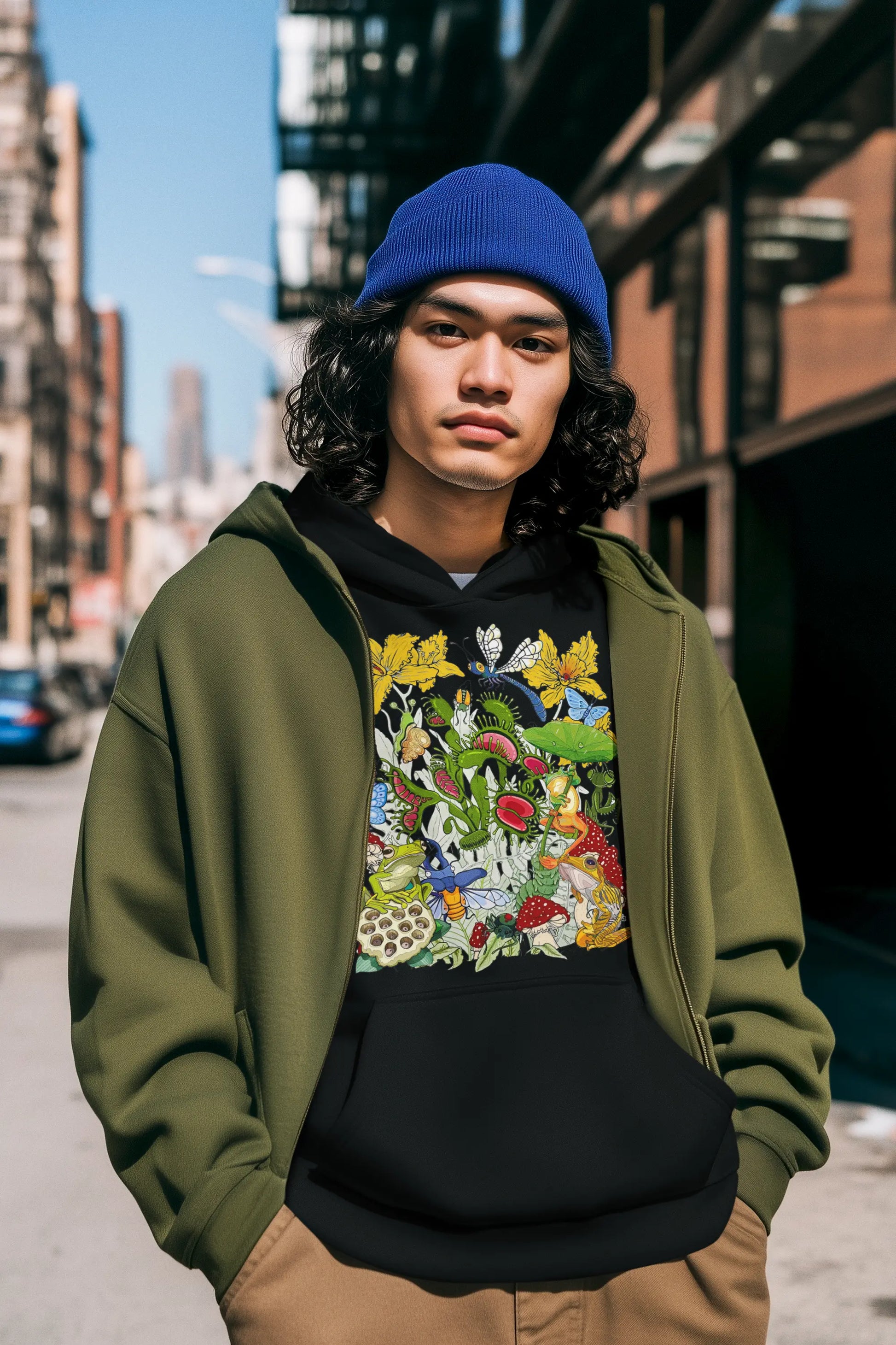 Whimsical Flytrap Garden Graphic Tee Shirt, Hoodie Sweatshirt