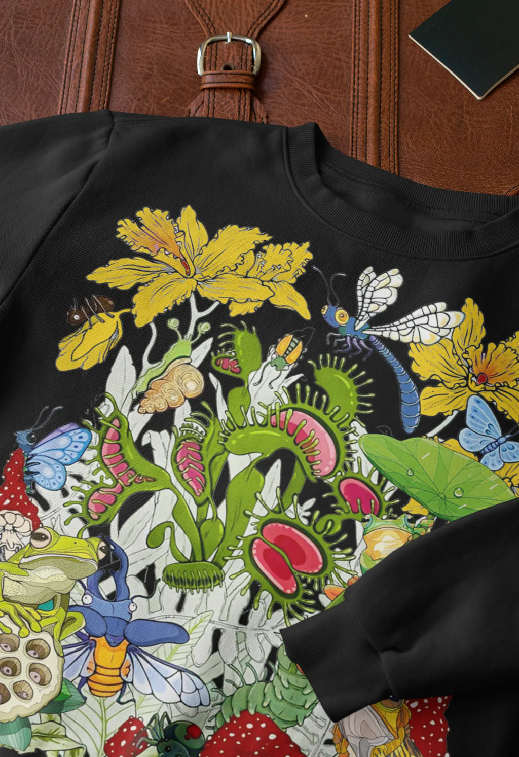 Whimsical Flytrap Garden Graphic Tee Shirt, Hoodie Sweatshirt