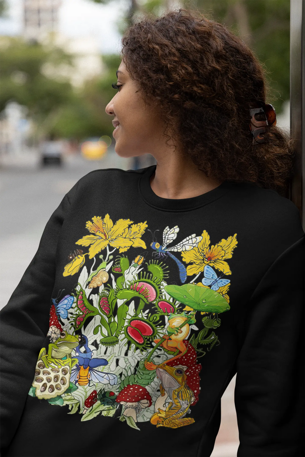 Whimsical Flytrap Garden Graphic Tee Shirt, Hoodie Sweatshirt