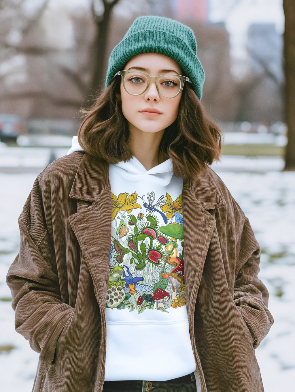 Whimsical Flytrap Garden Graphic Tee Shirt, Hoodie Sweatshirt