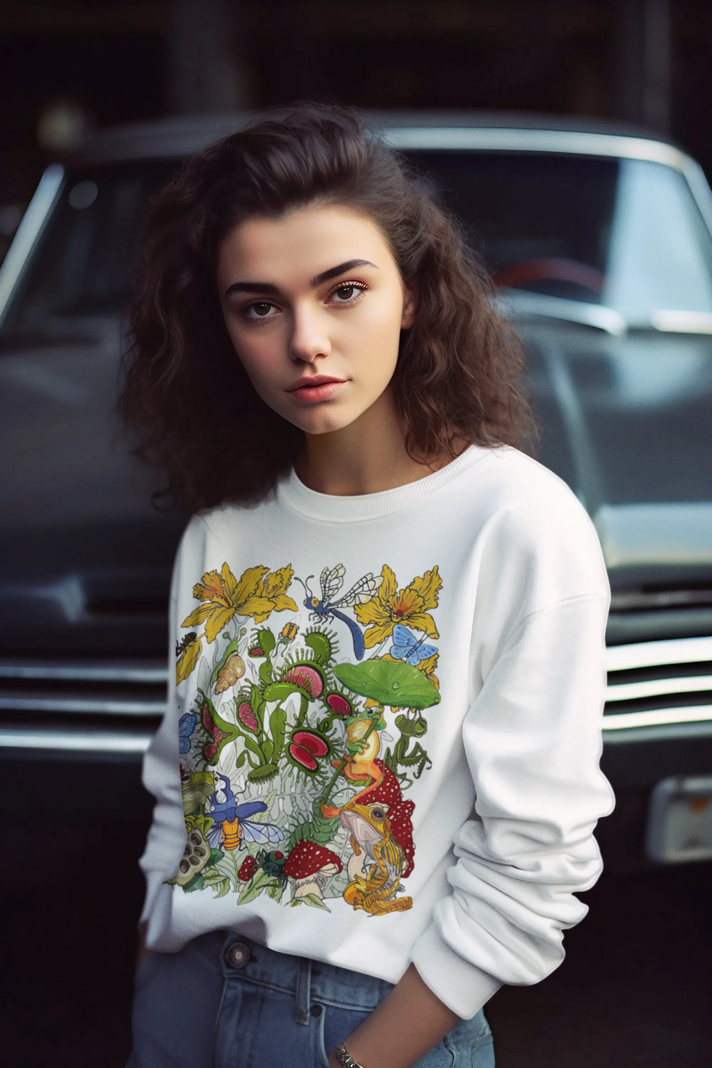 Whimsical Flytrap Garden Graphic Tee Shirt, Hoodie Sweatshirt