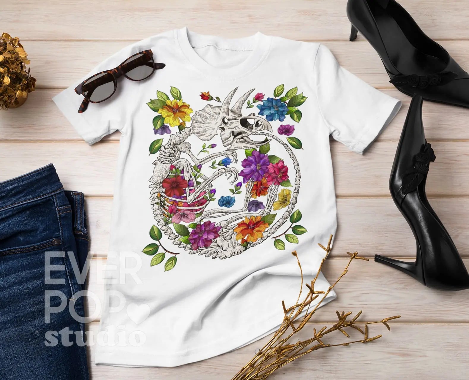 Dino Skeleton Graphic Tee Shirt, Hoodie Sweatshirt