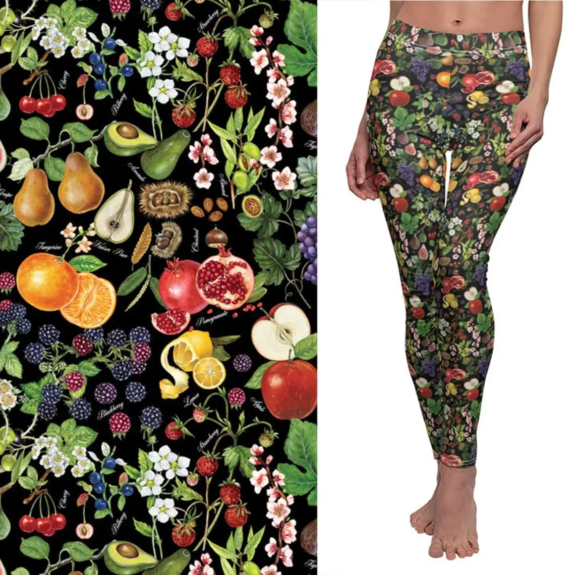 Fruit Print Leggings: Spandex Yoga Pants, Activewear