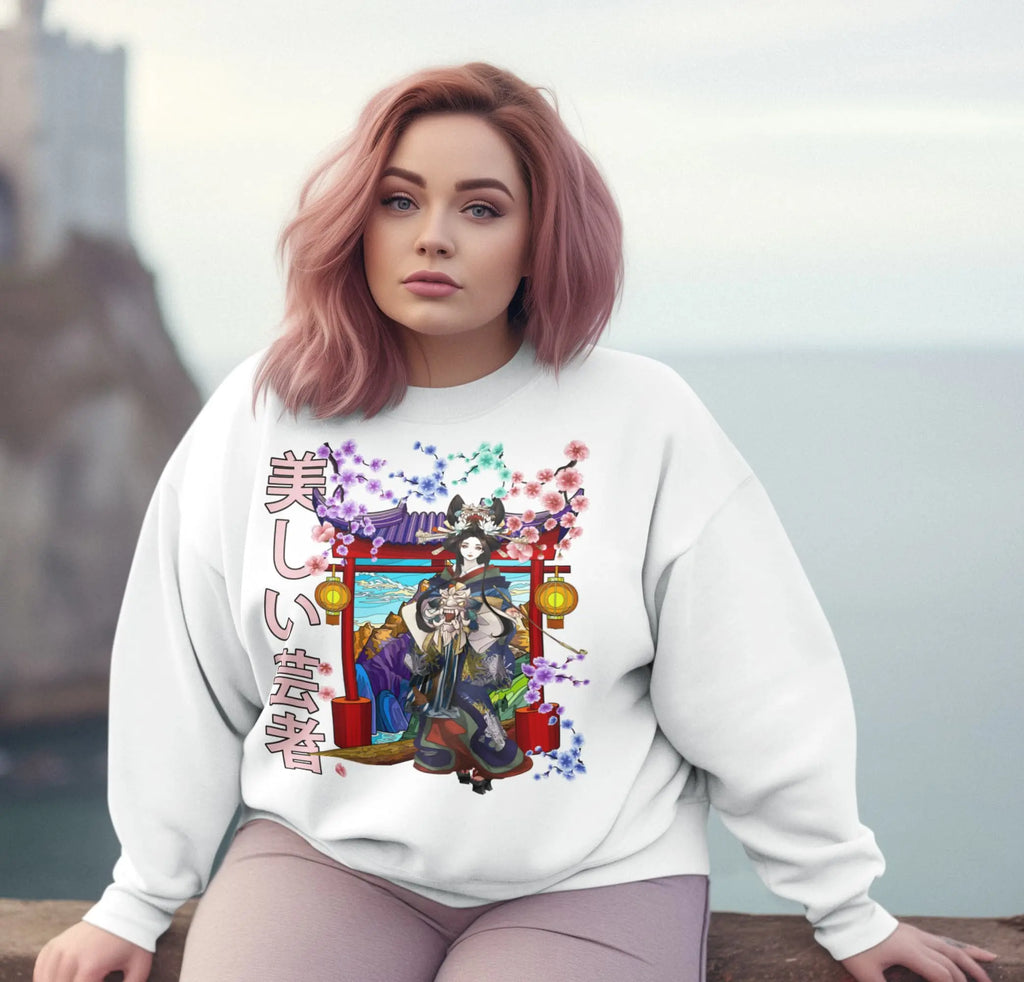 Japanese Geisha Graphic Tee Shirt, Hoodie Sweatshirt