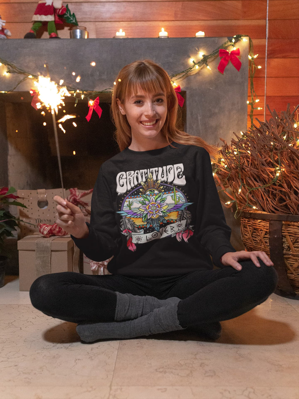 Gratitude Hippie Graphic Tee Shirt, Hoodie Sweatshirt