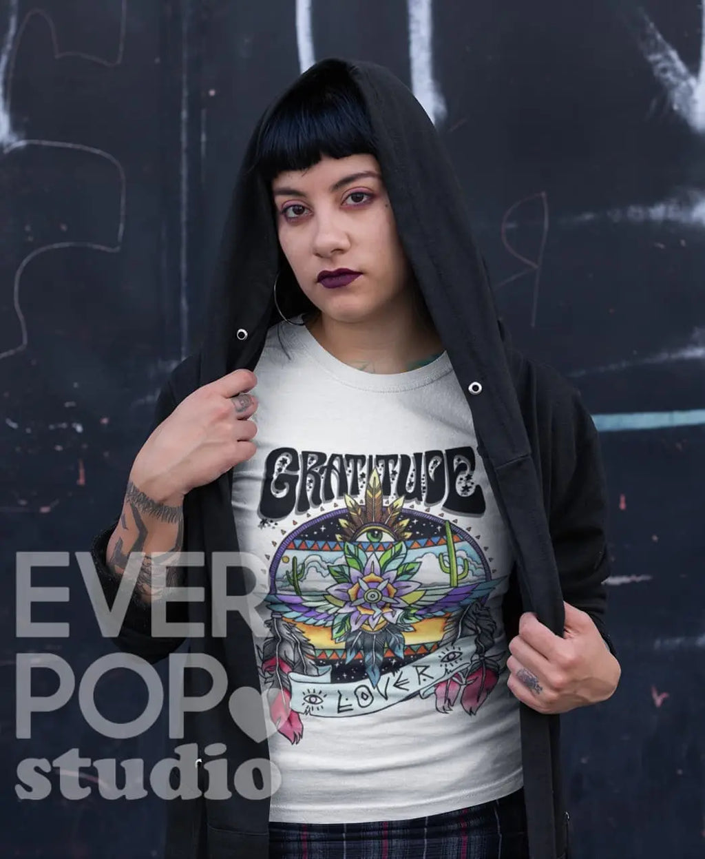 Gratitude Hippie Graphic Tee Shirt, Hoodie Sweatshirt