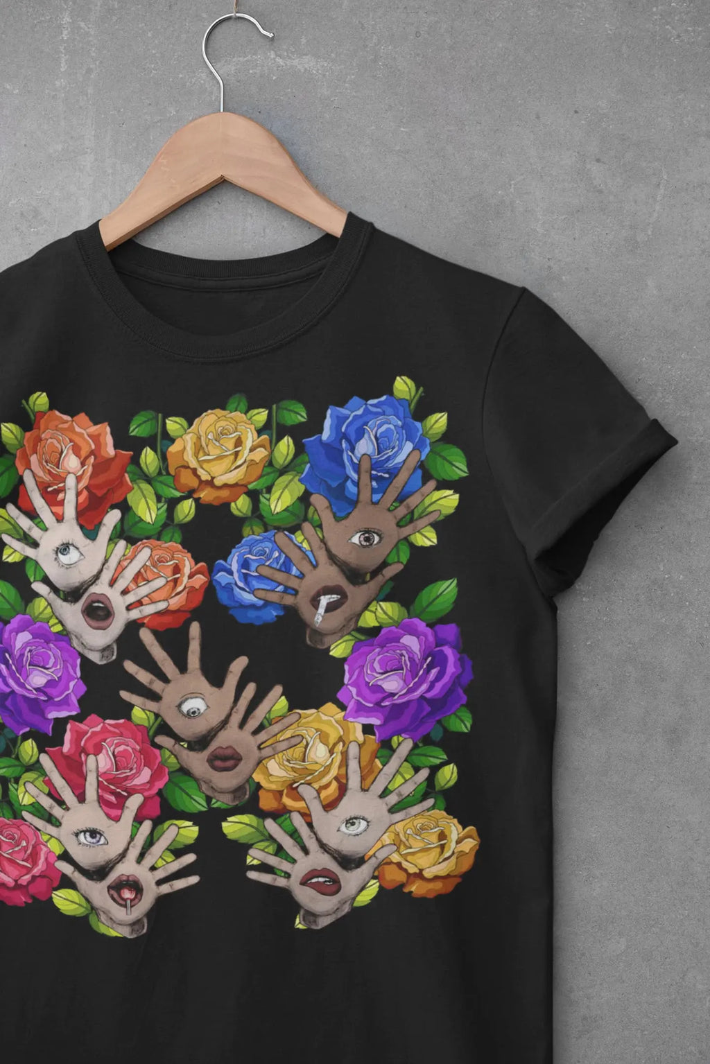 Hamsa Hand Rose Graphic Tee Shirt, Hoodie Sweatshirt