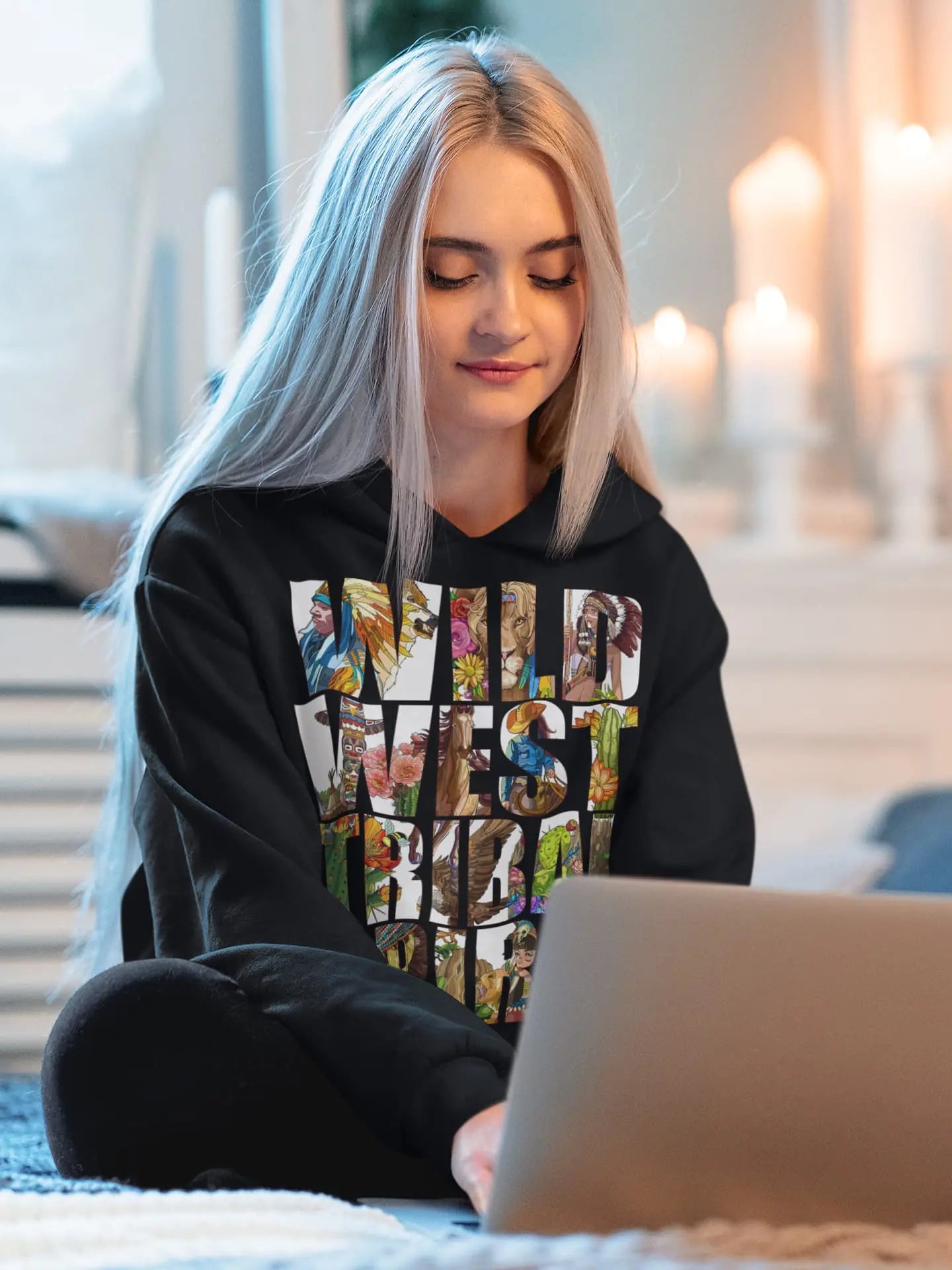 Wild Western Tribe  Graphic Tee Shirt, Hoodie Sweatshirt