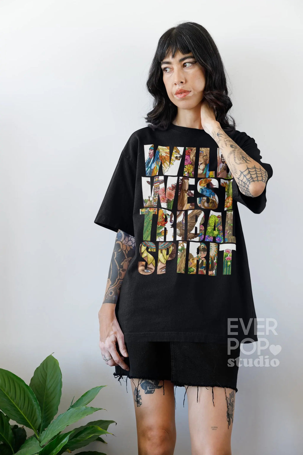 Wild Western Tribe  Graphic Tee Shirt, Hoodie Sweatshirt