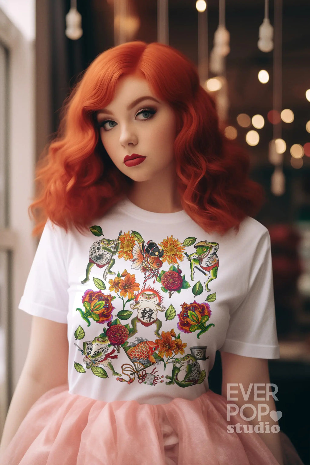 Japanese Frog Tattoo Graphic Tee Shirt, Hoodie Sweatshirt