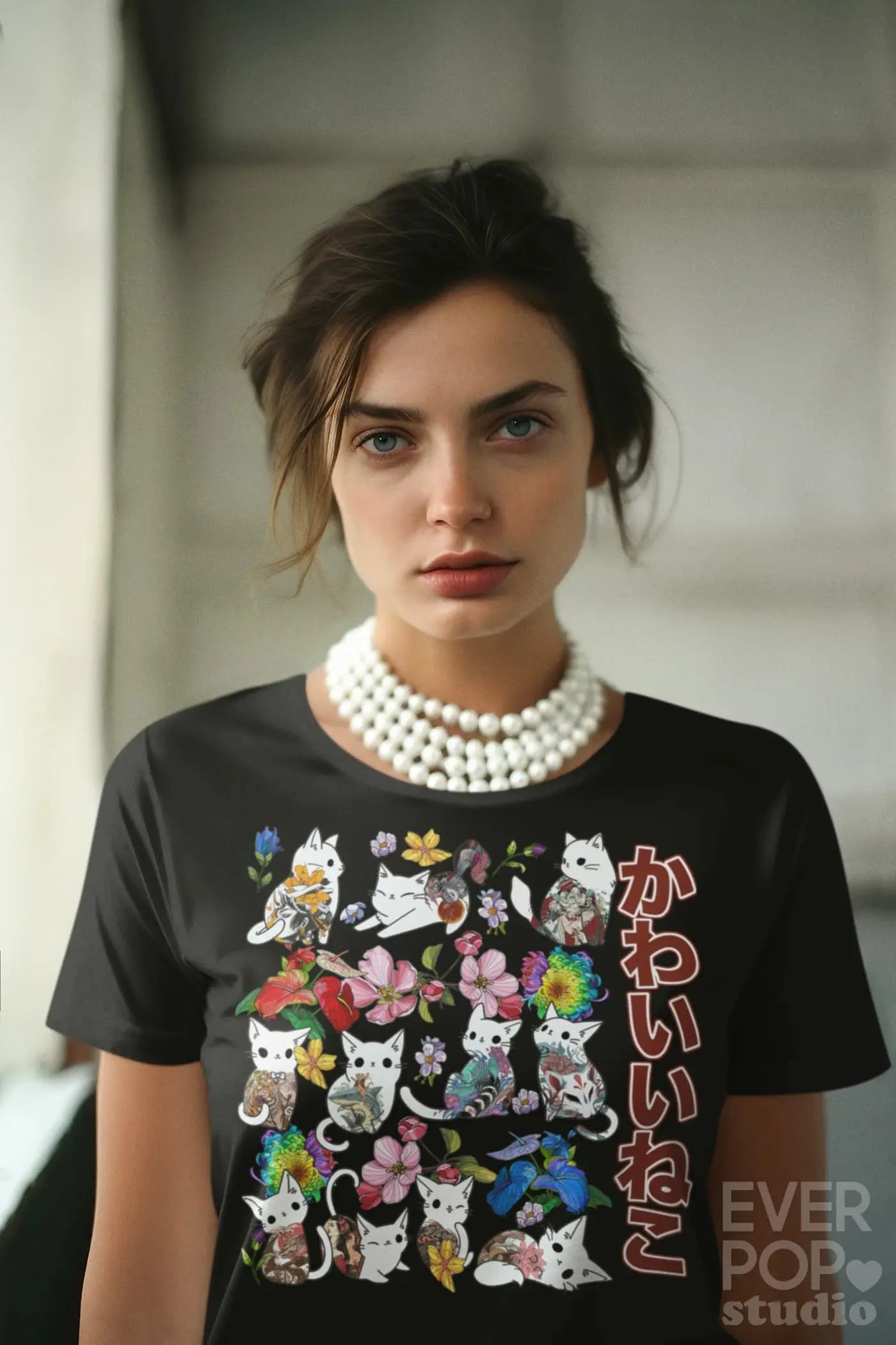 Japanese Cat Graphic Tee Shirt, Hoodie Sweatshirt