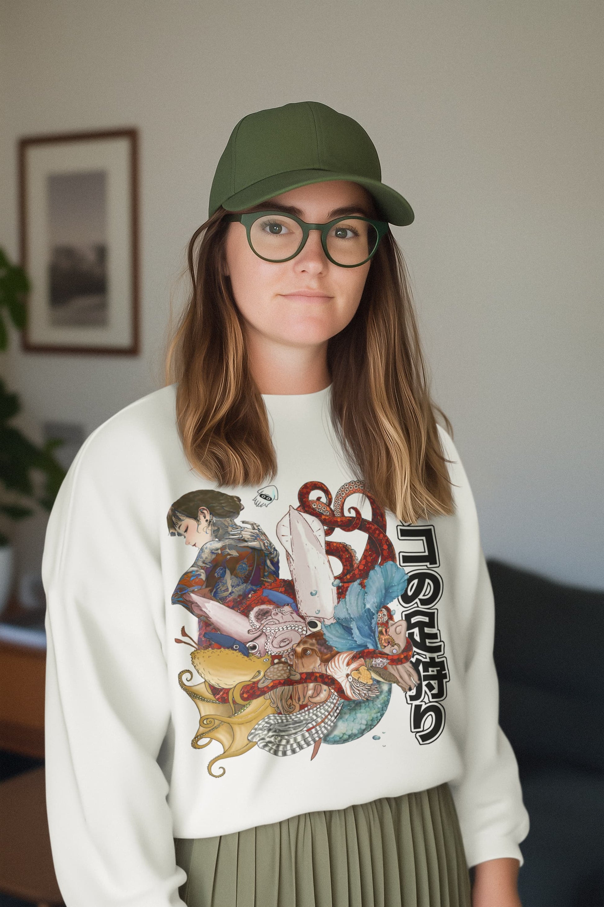 Japanese Mermaid Graphic Tee Shirt, Hoodie Sweatshirt