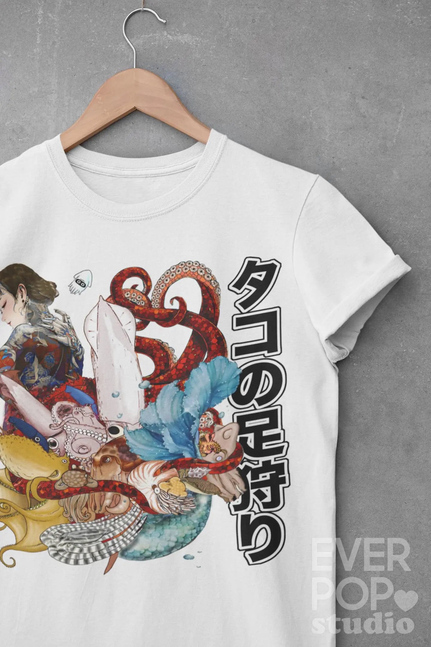 Japanese Mermaid Graphic Tee Shirt, Hoodie Sweatshirt