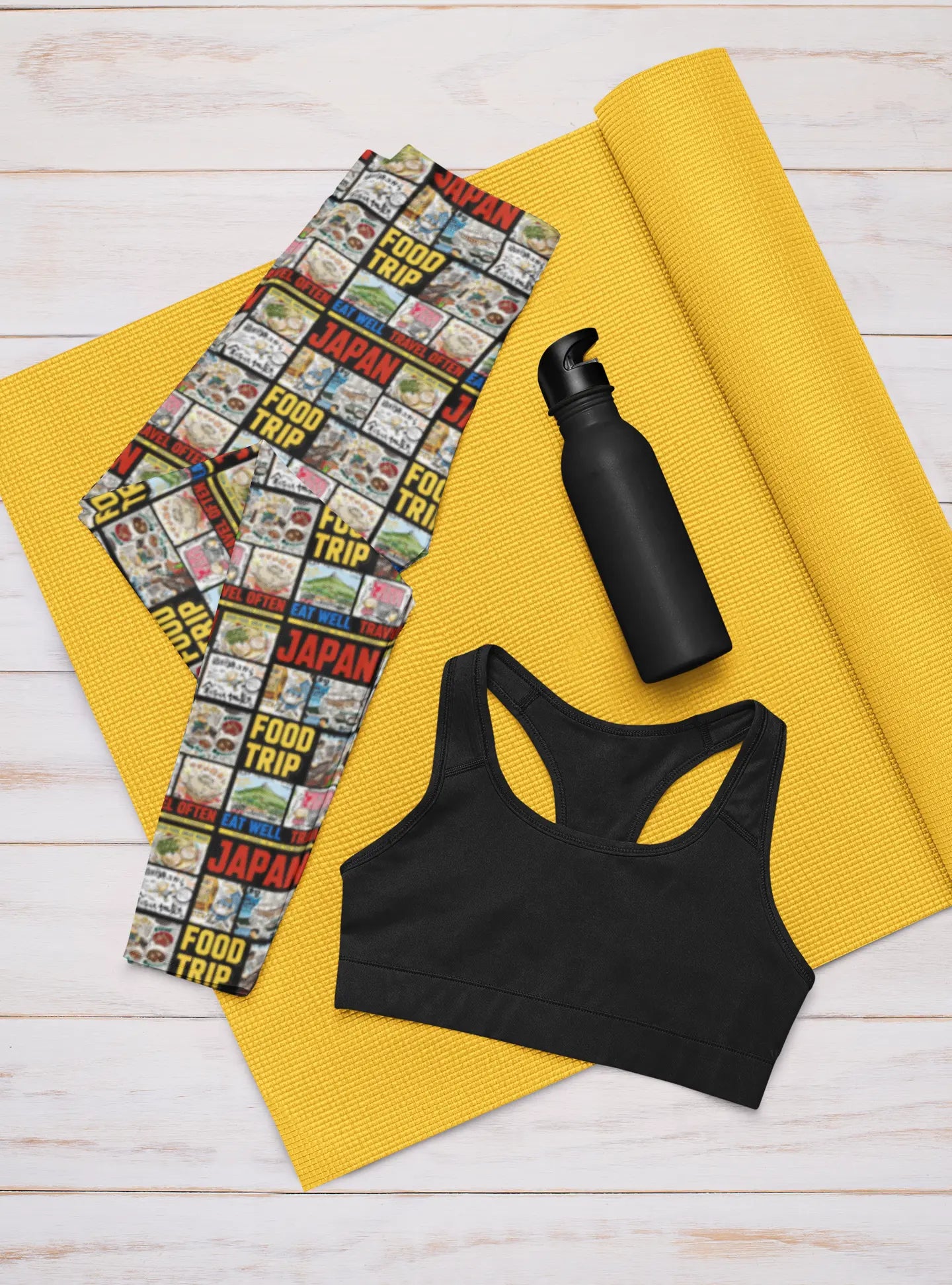 Japan Food Trip  Leggings: Gothic Yoga Pants, Gym Workout Clothes