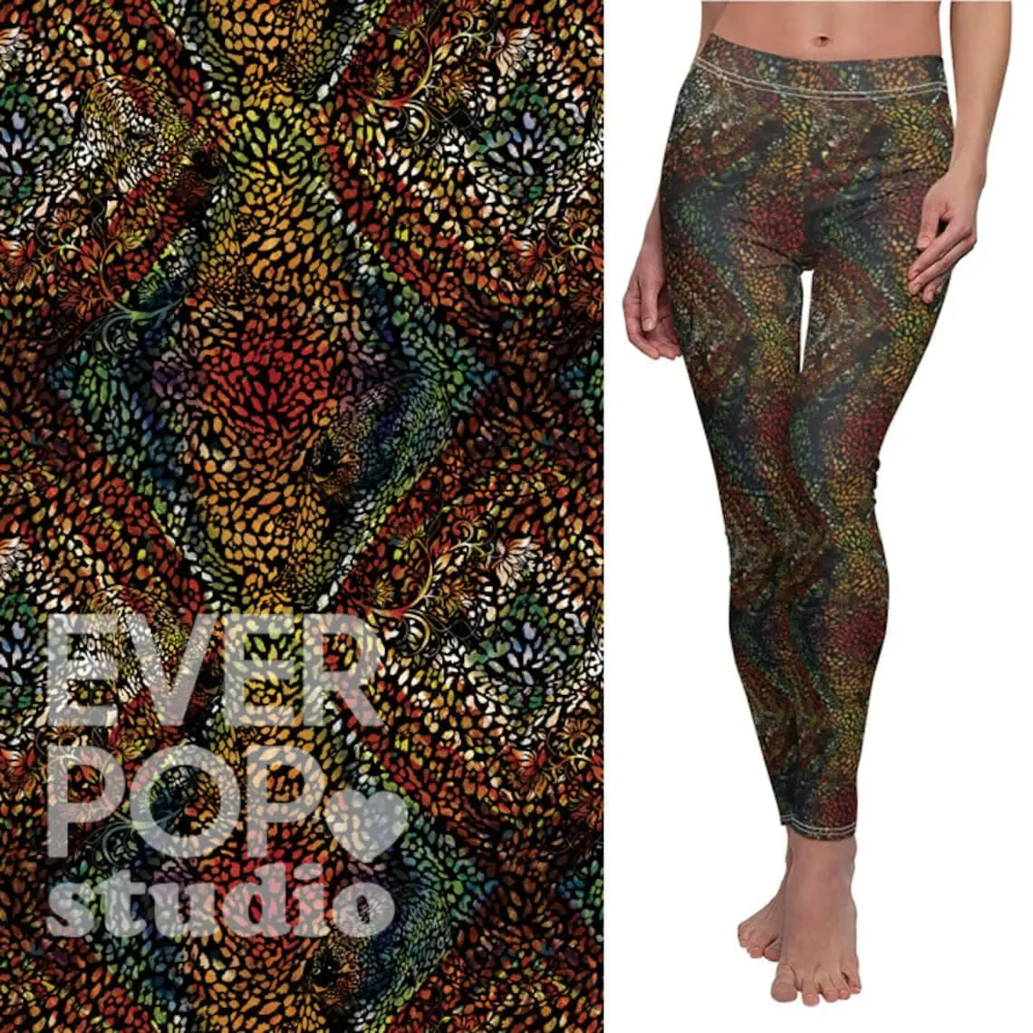 Leopard Print Leggings: Abstract Tie Dye Yoga Pants