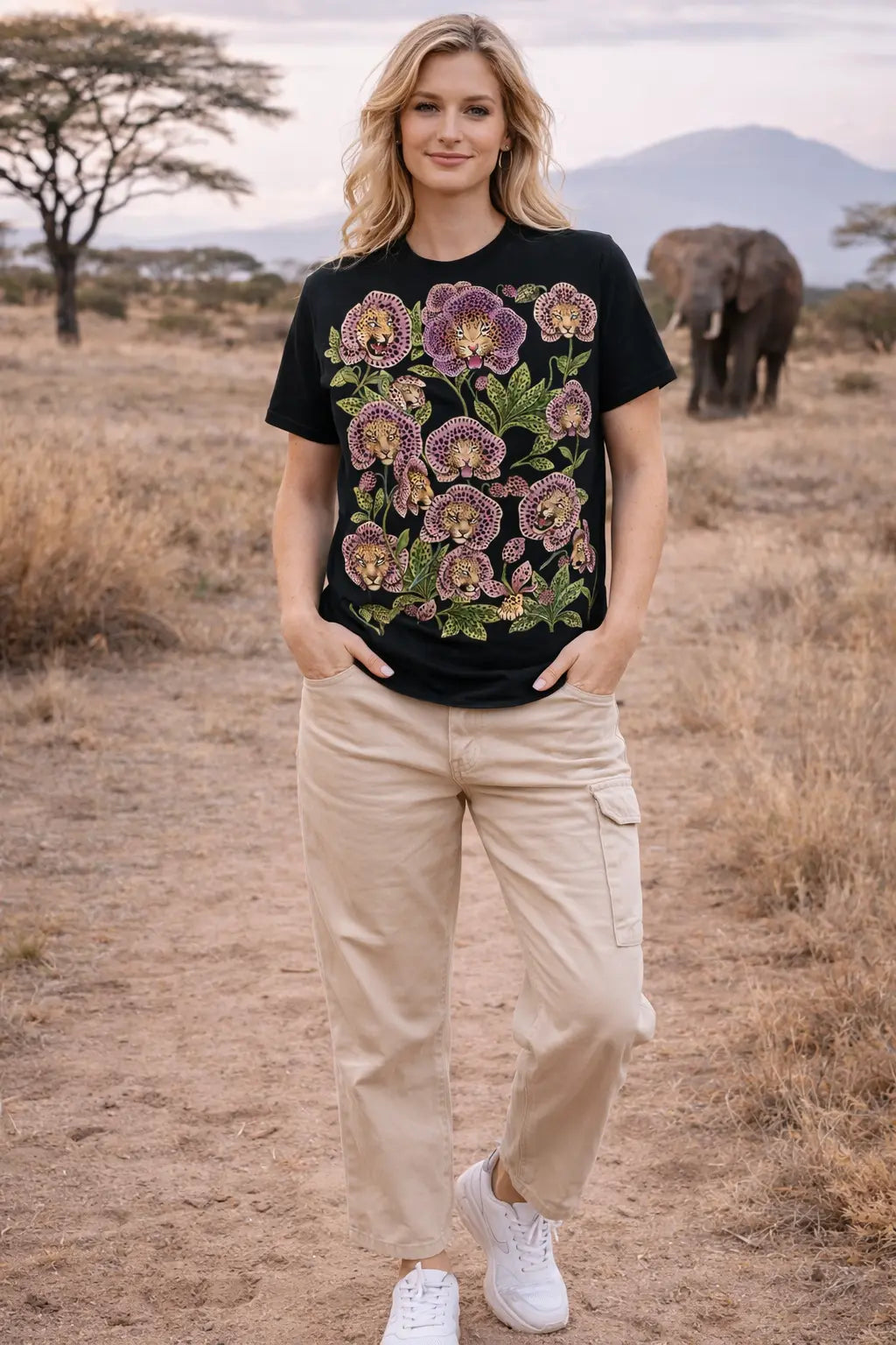 Leopard Orchid Bloom Graphic Tee Shirt, Hoodie Sweatshirt