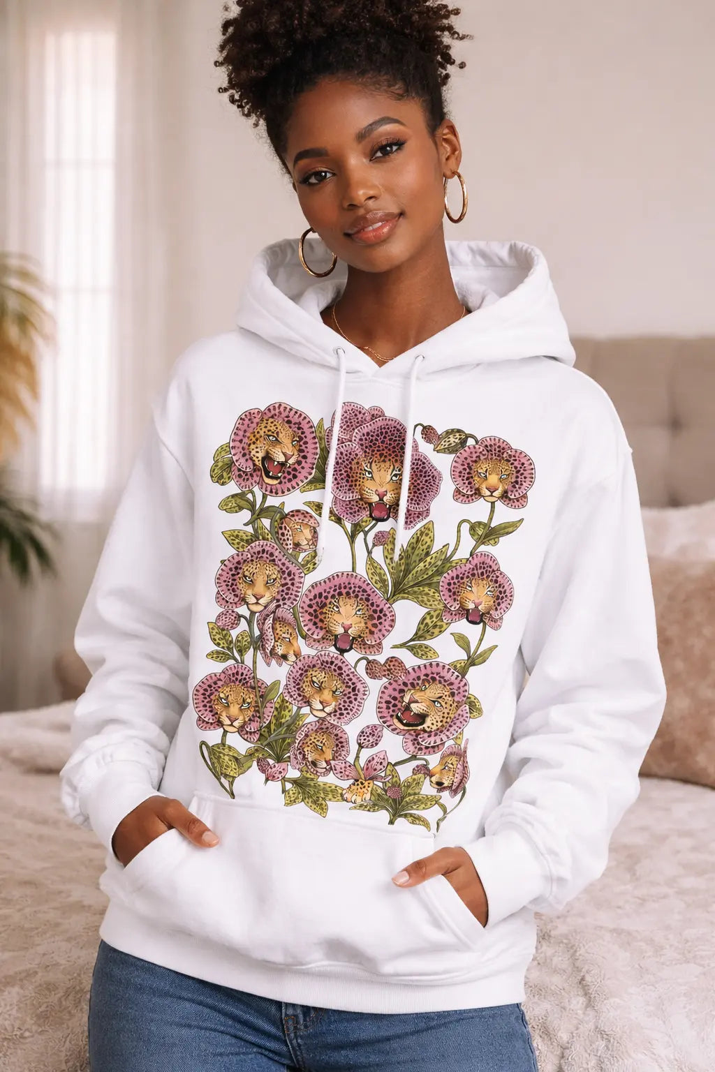 Leopard Orchid Bloom Graphic Tee Shirt, Hoodie Sweatshirt