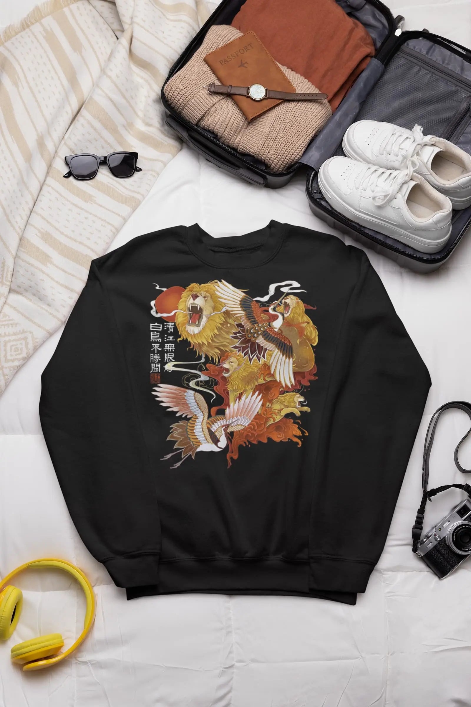 Lion Crane Graphic Tee Shirt, Hoodie Sweatshirt