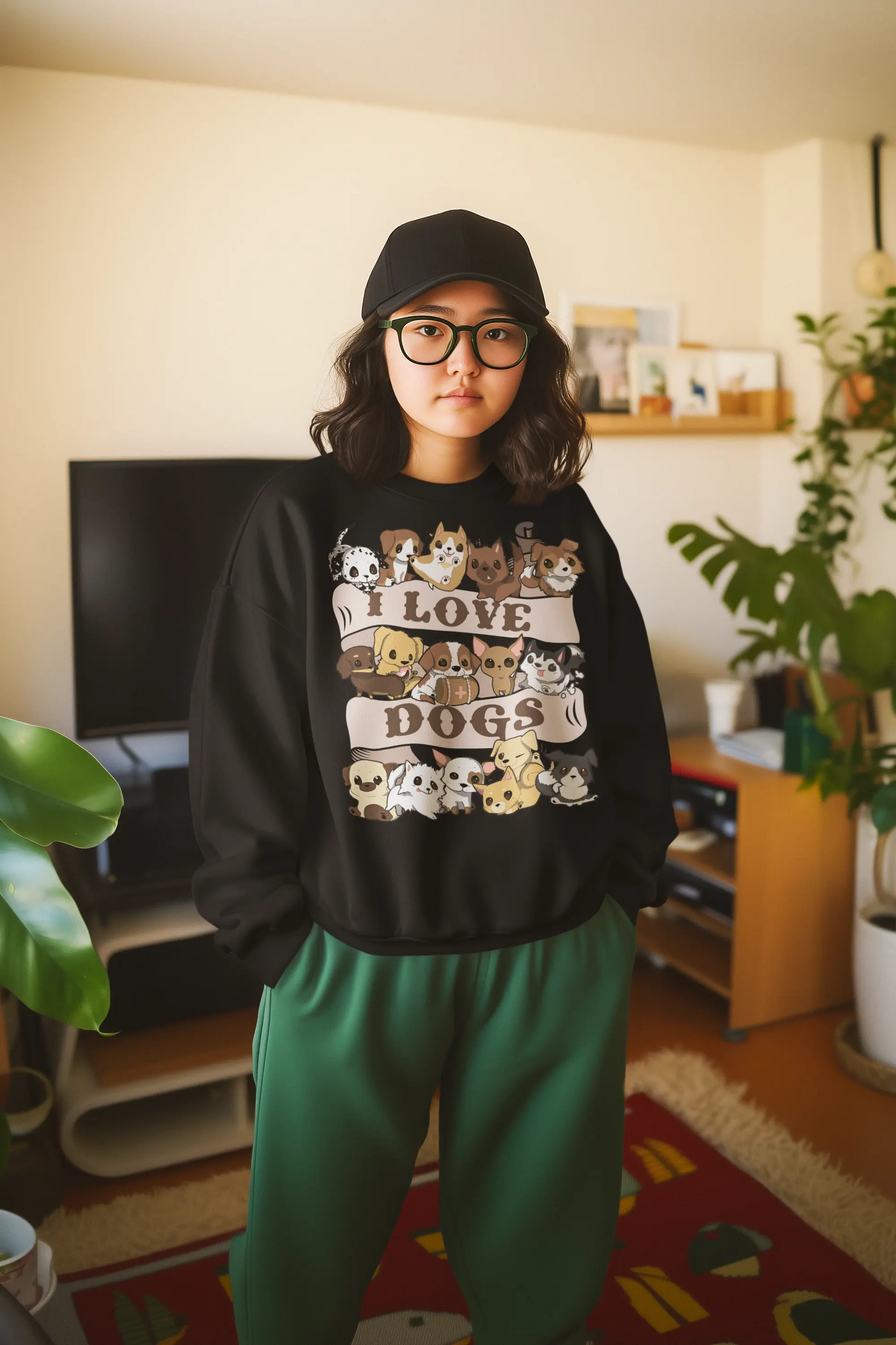 I Love Dogs-Puppy Friends Graphic Tee Shirt, Hoodie Sweatshirt