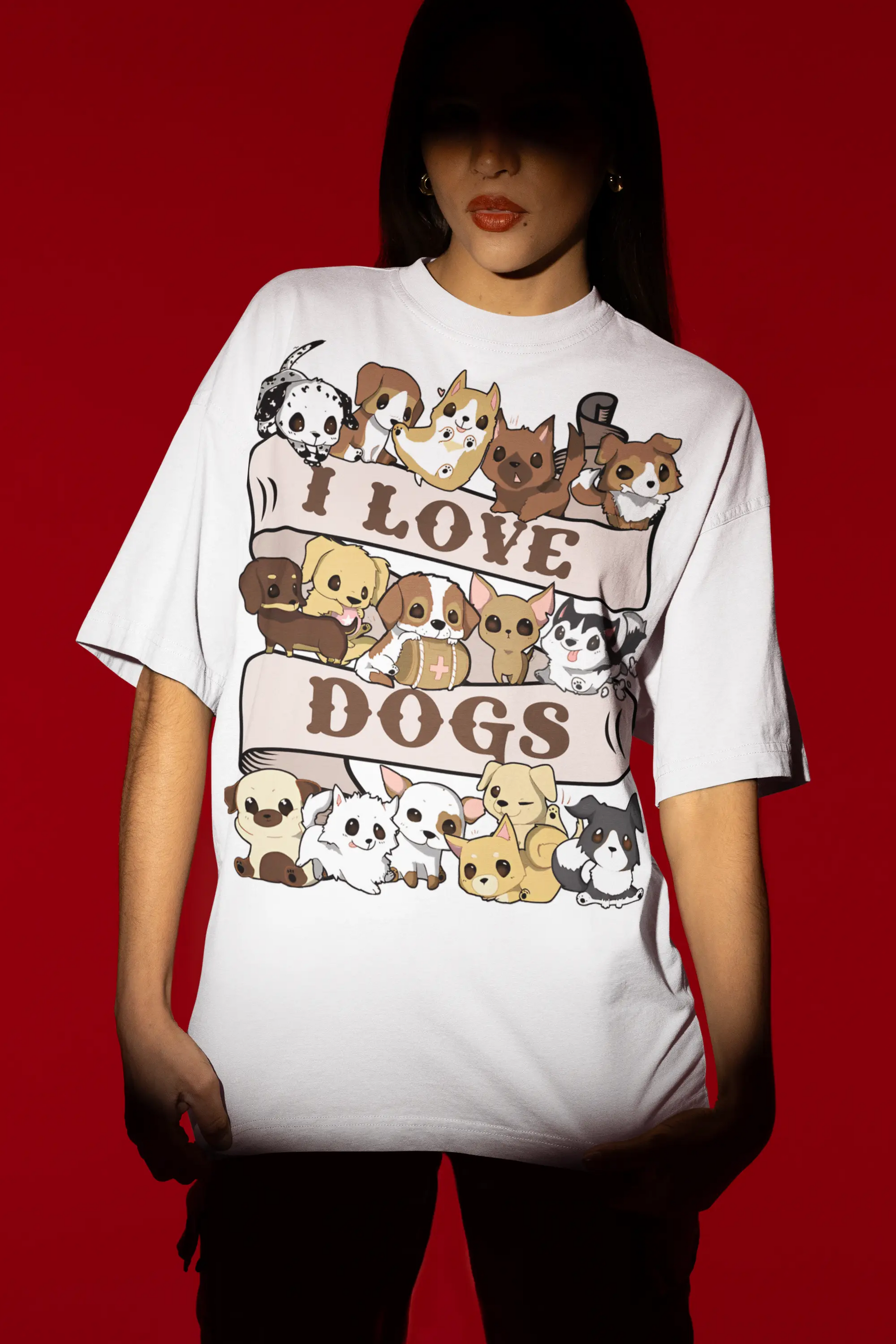 I Love Dogs-Puppy Friends Graphic Tee Shirt, Hoodie Sweatshirt