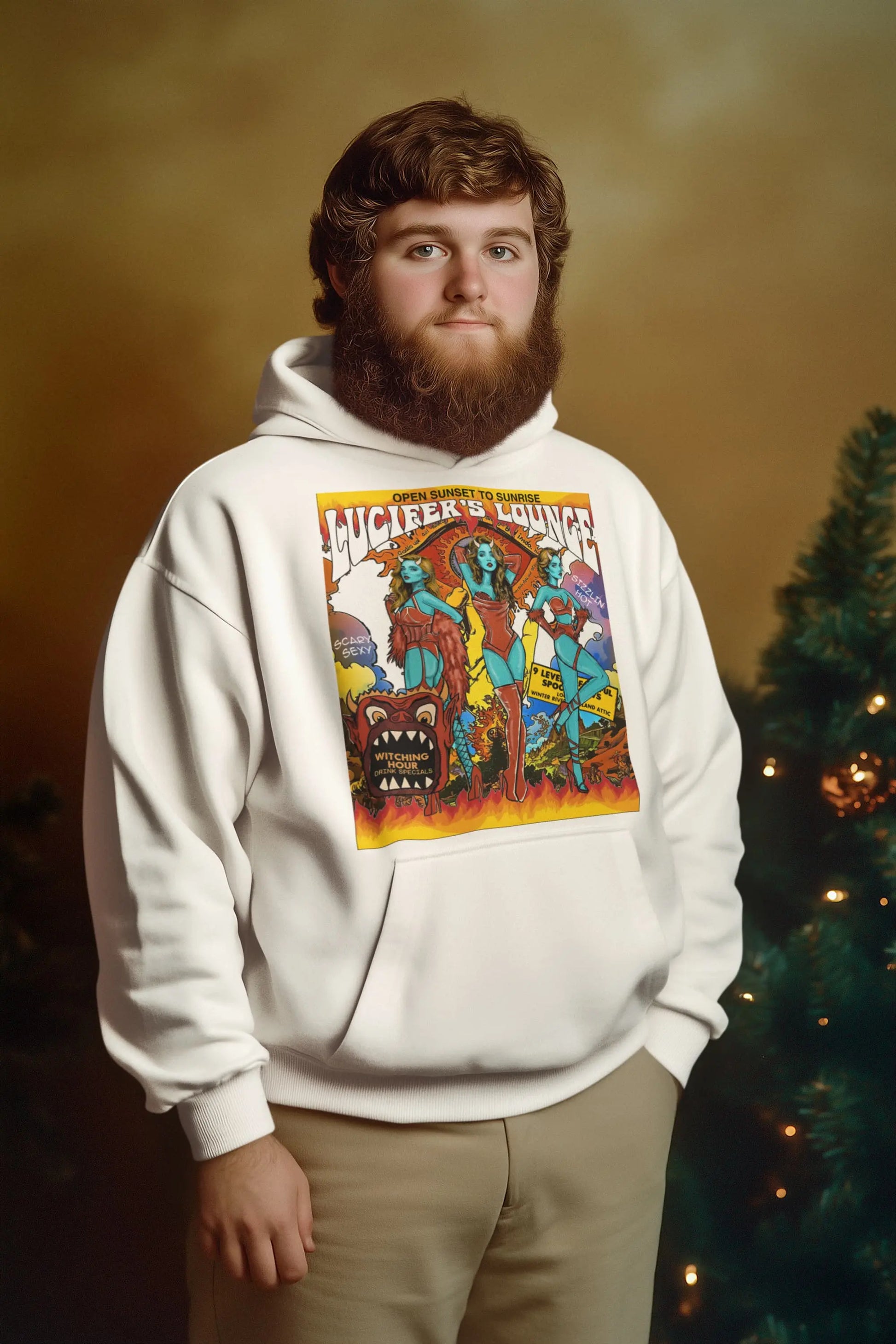 Lucifer Retro Vintage Devil Girl Pin-Up Graphic Tee Shirt, Hoodie Sweatshirt