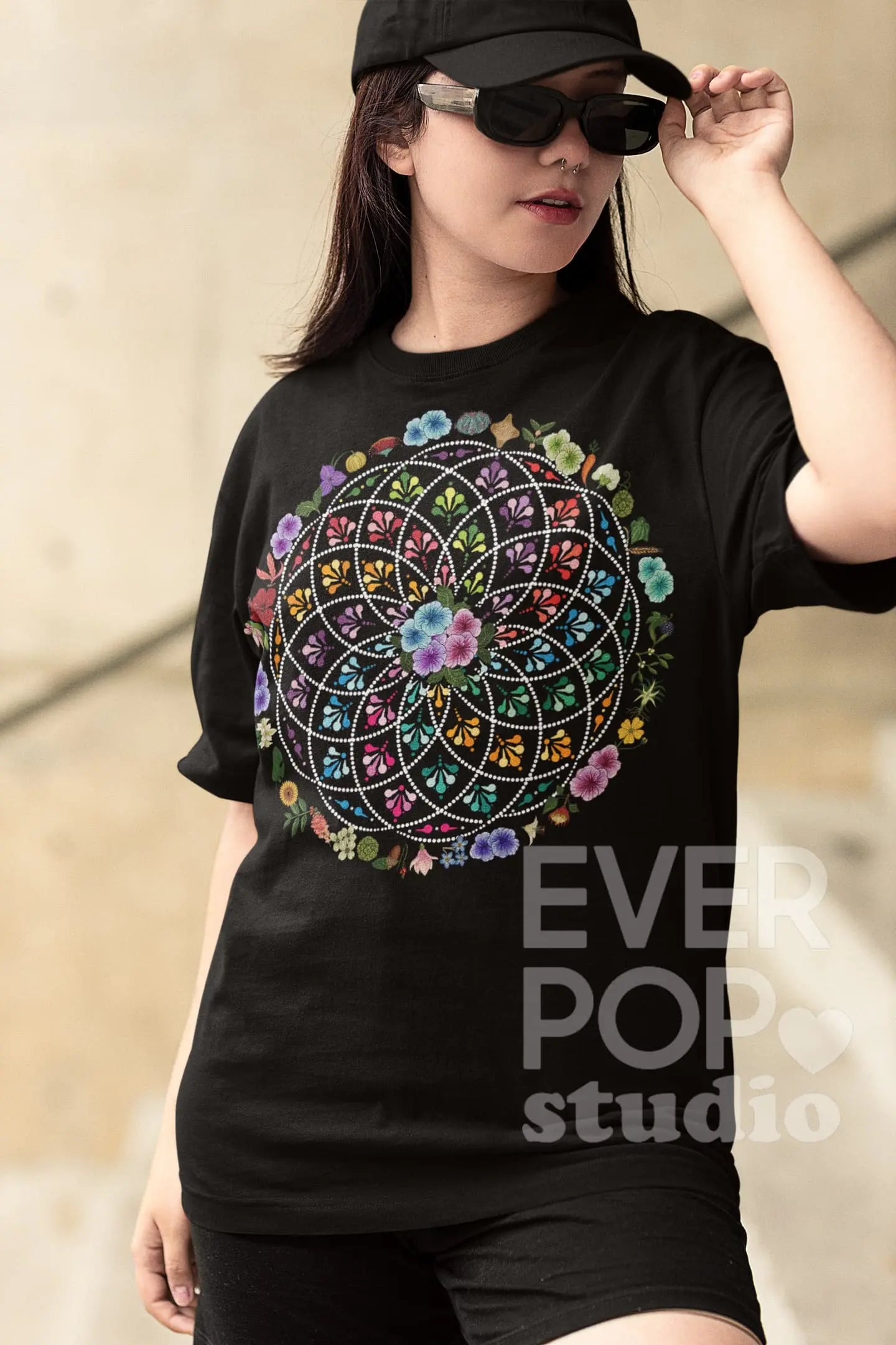 Floral Mandala Graphic Tee Shirt, Hoodie Sweatshirt