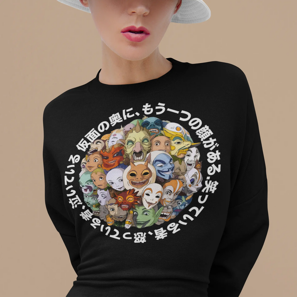 Japanese Folklore Masks Graphic Tee Shirt, Hoodie Sweatshirt