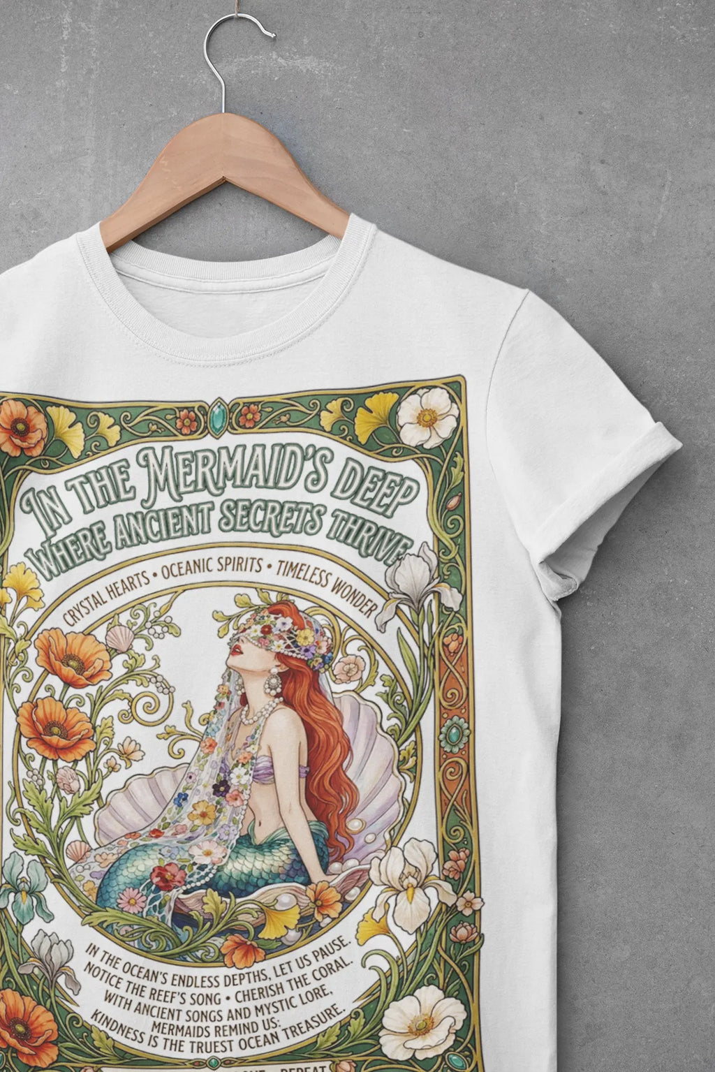 Mermaid Cottagecore Graphic Tee shirt, Hoodie Sweatshirt