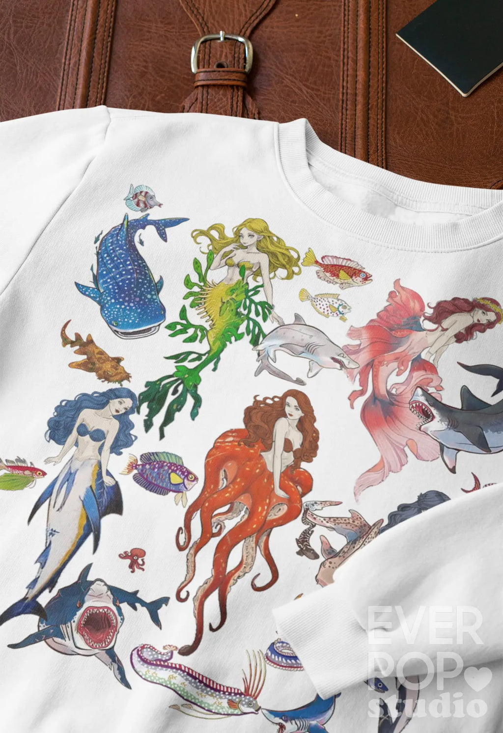 Shark Mermaid  Graphic Tee Shirt, Hoodie Sweatshirt