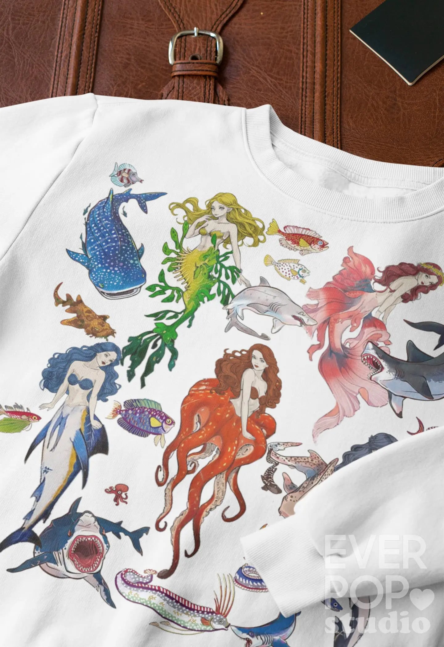 Shark Mermaid  Graphic Tee Shirt, Hoodie Sweatshirt