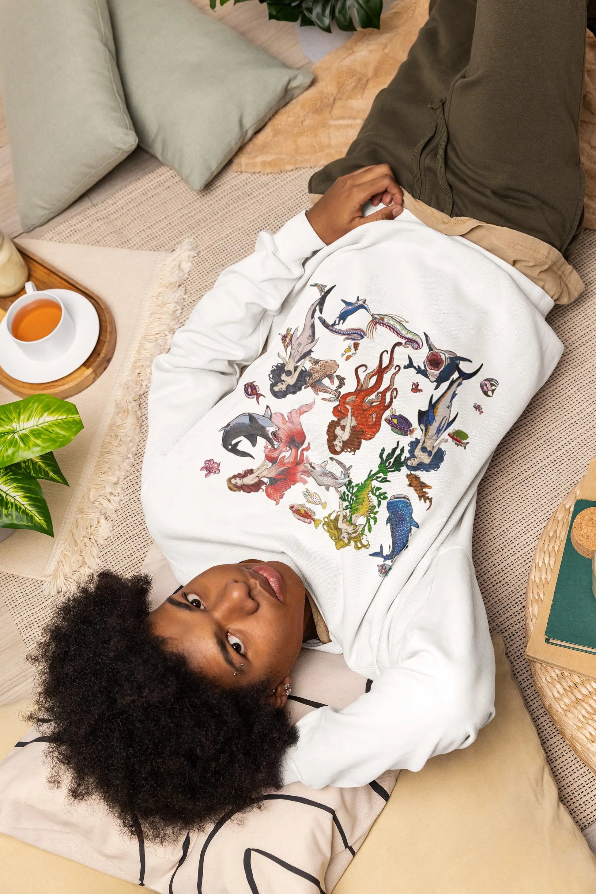 Shark Mermaid  Graphic Tee Shirt, Hoodie Sweatshirt