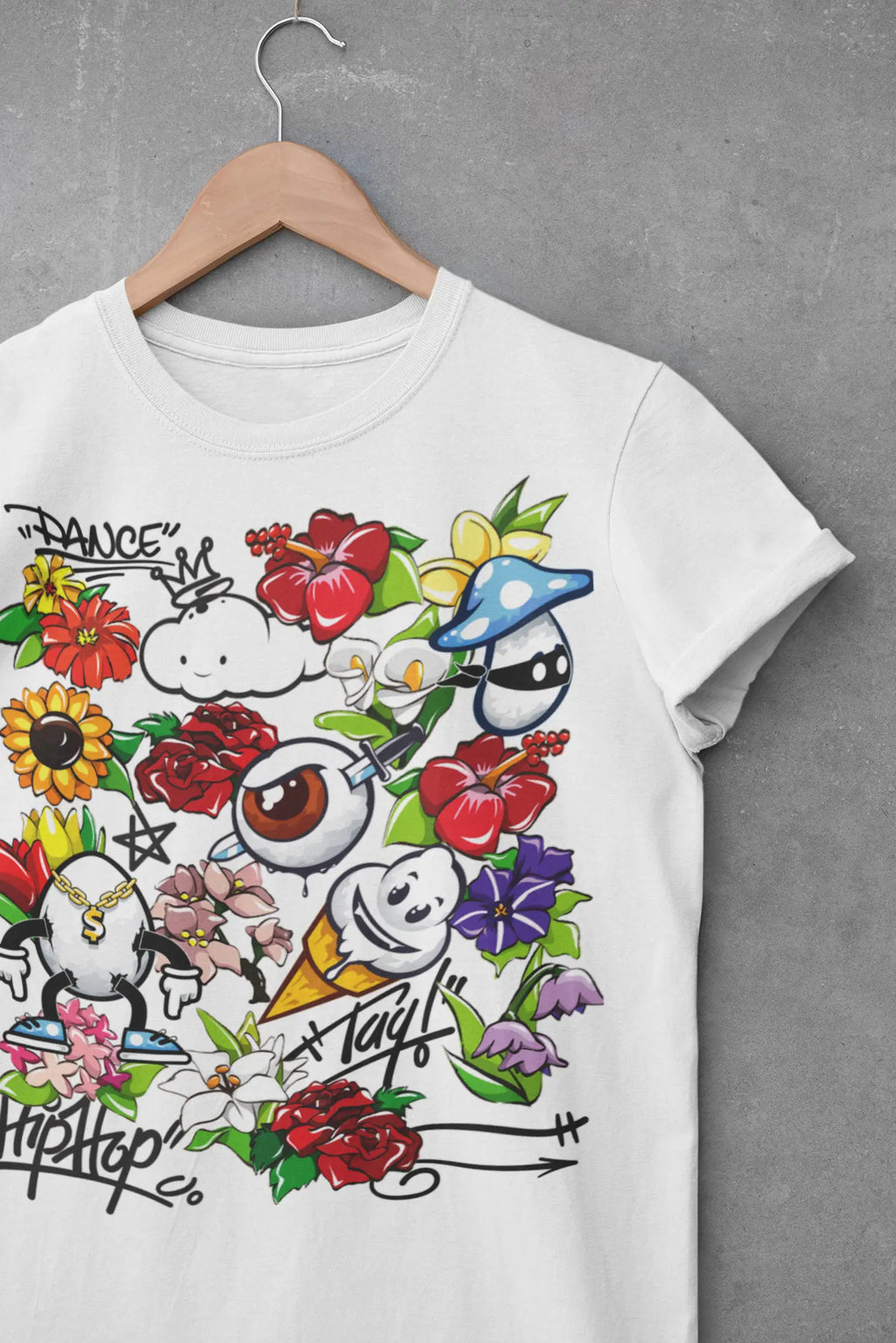 Cartoon Graffiti Graphic Tee Shirt, Hoodie Sweatshirt