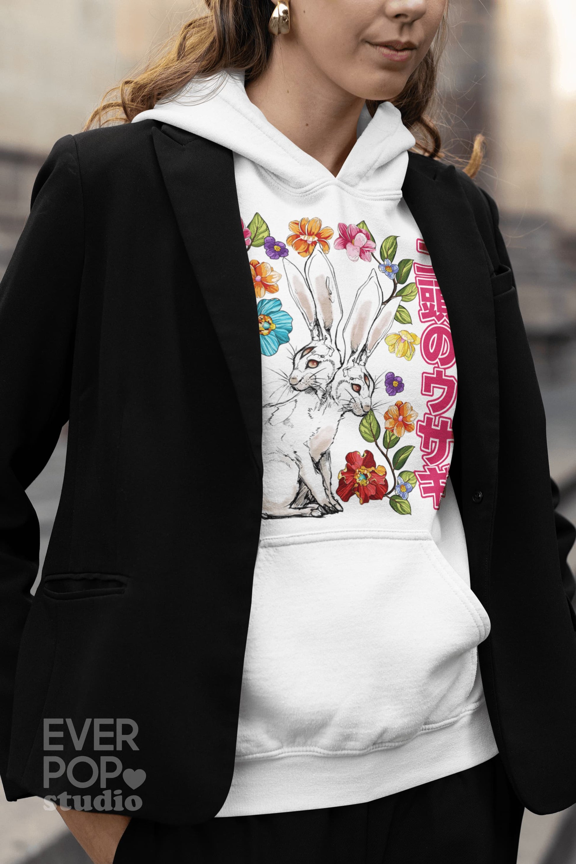 Monster Bunny Rabbit Graphic Tee Shirt, Hoodie Sweatshirt