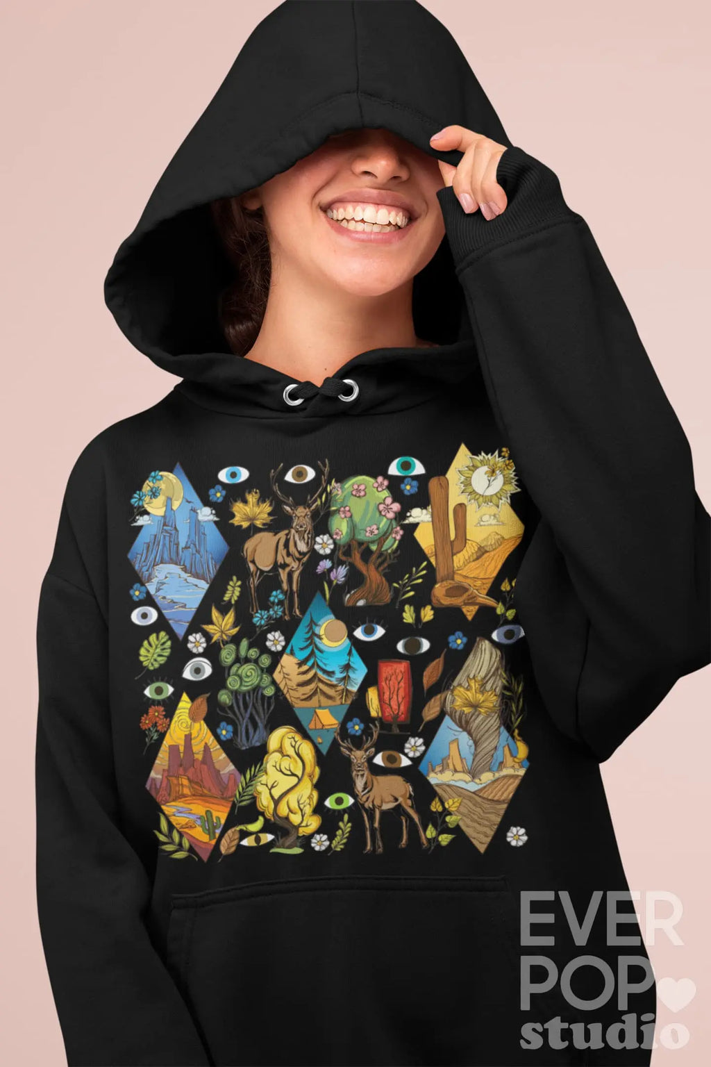 Mountain Deer Graphic Tee Shirt, Hoodie Sweatshirt