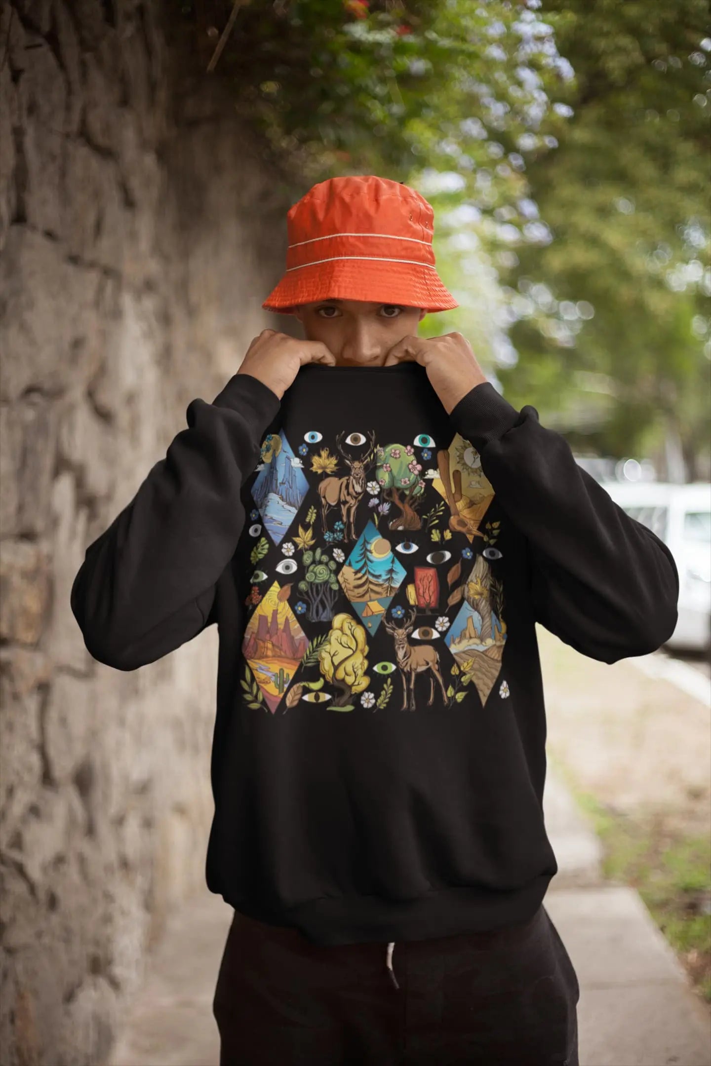 Mountain Deer Graphic Tee Shirt, Hoodie Sweatshirt