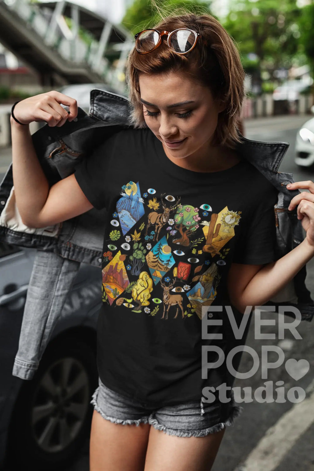 Mountain Deer Graphic Tee Shirt, Hoodie Sweatshirt