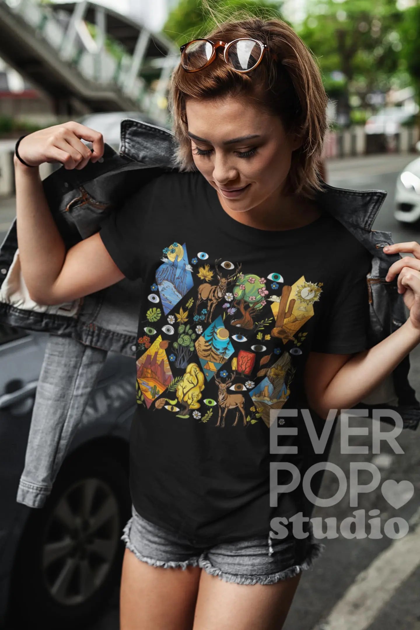 Mountain Deer Graphic Tee Shirt, Hoodie Sweatshirt