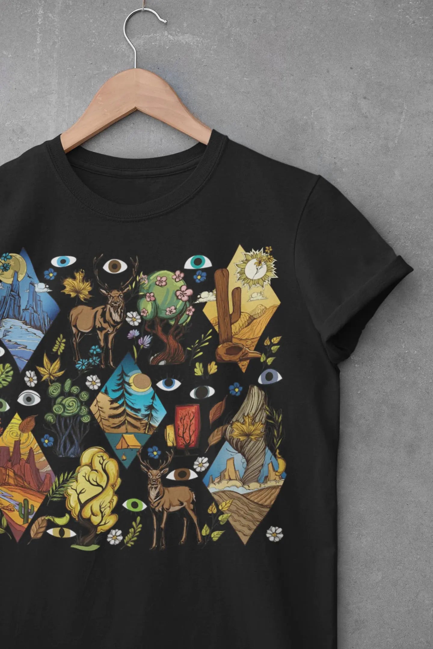 Mountain Deer Graphic Tee Shirt, Hoodie Sweatshirt