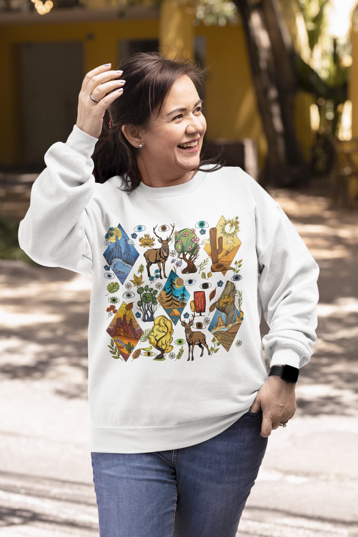 Mountain Deer Graphic Tee Shirt, Hoodie Sweatshirt