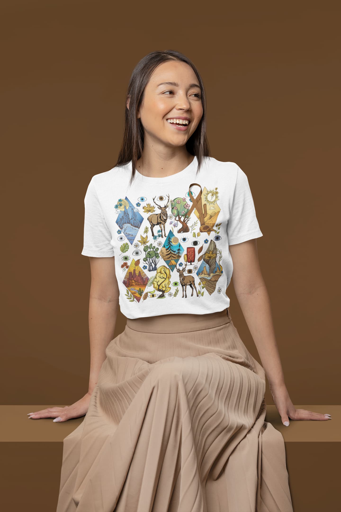 Mountain Deer Graphic Tee Shirt, Hoodie Sweatshirt