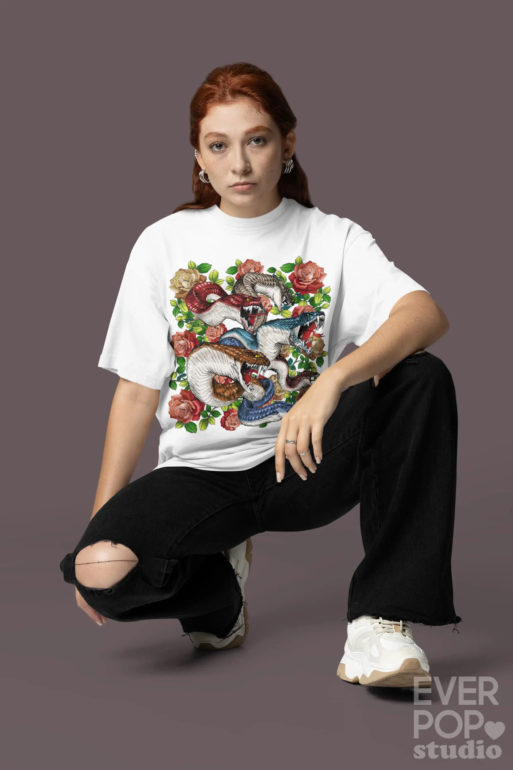Multi-Head Snake Graphic Tee Shirt, Hoodie Sweatshirt