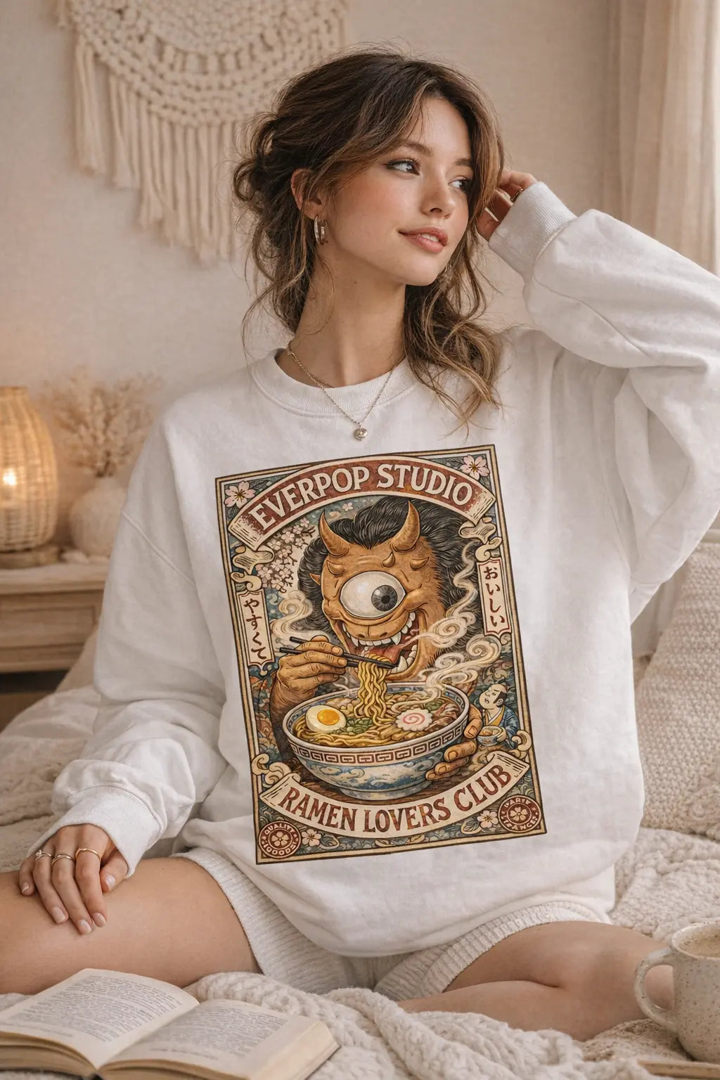 Japanese One Eye Demon Ramen Graphic Tee Shirt, Hoodie Sweatshirt
