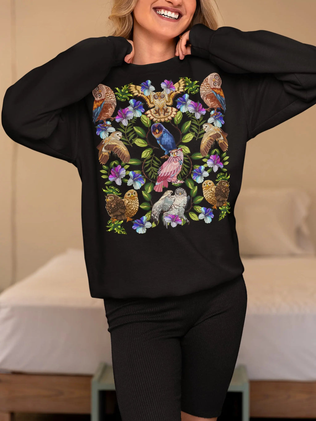 Owl Woodland Graphic Tee Shirt, Hoodie Sweatshirt