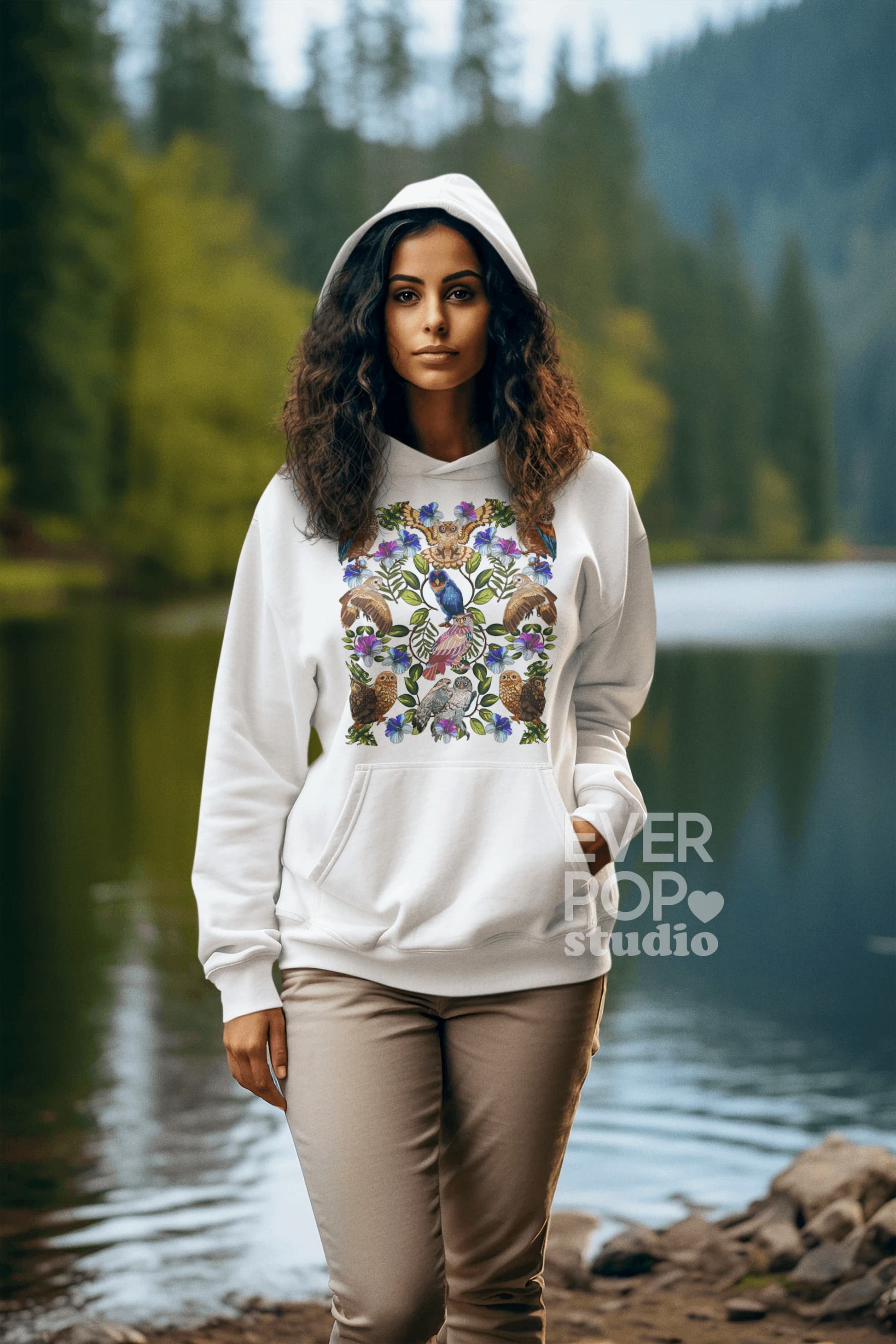 Owl Woodland Graphic Tee Shirt, Hoodie Sweatshirt