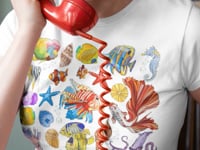 Tropical Fish Graphic Tee Shirt, Hoodie Sweatshirt