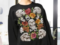 Rose Skull Tattoo Graphic Tee Shirt, Hoodie Sweatshirt