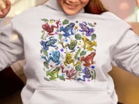 Colorful Frog Graphic Tee Shirt, Hoodie Sweatshirt