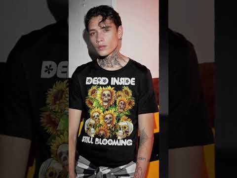 Gothic Sunflower Skull Graphic Tee Shirt, Hoodie Sweatshirt